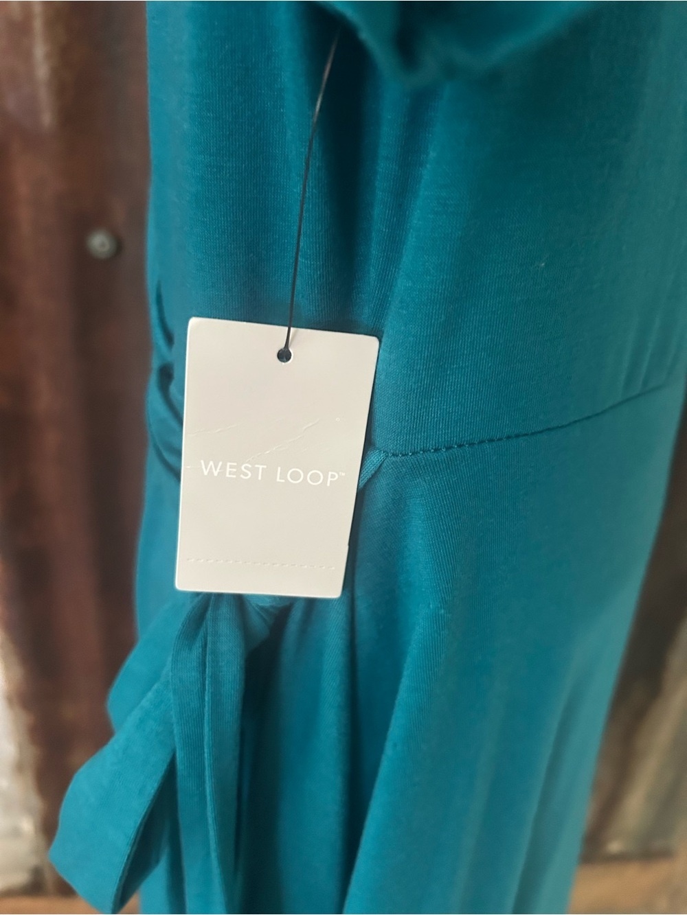 NWT-Women’s Faux Wrap Dress-Teal-Size Large - Picture 6 of 6
